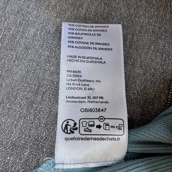 Free People We The Free Lightning Cloudy Blue Long Sleeve Crop T Shirt Size L - Picture 9 of 9